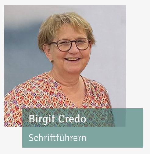 Birgit Credo, Schriftführerin